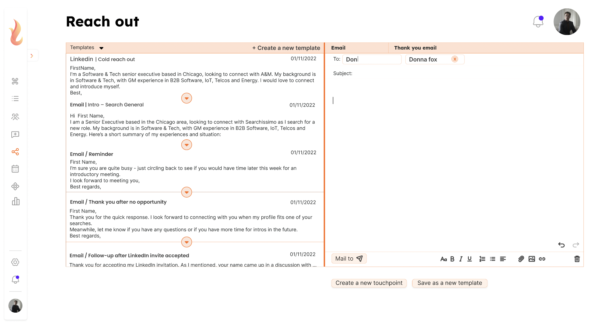 Reach out email composer
